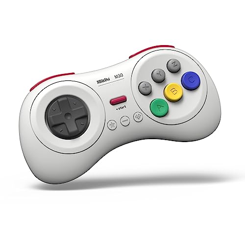 色:White 8Bitdo M30 Bluetoothゲーミングコントローラー6ボタンゲームパッド NS Switch Windows Android macOS Steam Respberry Pi用 (White)