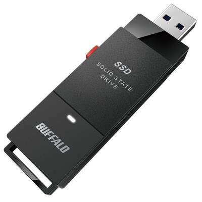 バッファロー ( BUFFALO ) PC対応 USB3.2(Gen2) TV録画 スティック型SSD 1TB ブラック Type-C付属 SSD-SCT1.0U3-BA