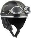 スピードピット(Speed Pit) TNK工業CL-950DXビンテージヘルメット ハーフマッドブラック/ガンメタ スター 51128 FREE (頭囲 58cm*60cm未満)(2)