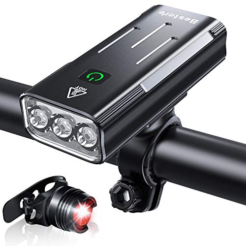 Bestore 自転車 ライト 大容量5200mAh USB充電式 自転車ヘッドライト LED USB充電 防水 800ルーメン 自転車用ヘッドライト テールライト付き モバイルバッテリー機能付き 3つ調光モード クロス