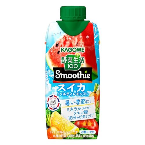 カゴメ 野菜生活100 Smoothie(スムージー) スイカ&ソルティレモンMix 330ml*12本 季節限定品 キャップ..