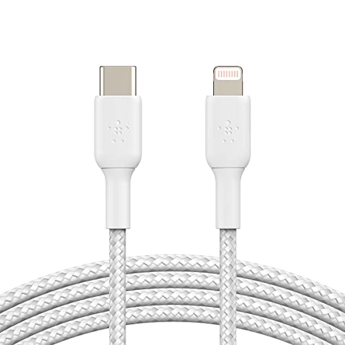 色：ホワイト サイズ：2M Belkin USB-C to ライトニングケーブル ブレイデッド編組 iPhone 13 / 12 / SE / 11 / XR 対応 急速充電 超高耐久 MFi認証 2M ホワイト BOOST CHARGE* CAA004bt2MWH