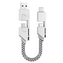 色：シルバー Cheergo 6in1 充電ケーブル USB ケーブル PD65W 急速充電 USB Type-C ケーブル USB-C USB-C ケーブル iPhone 充電ケーブル Micro USB ケーブル USB-C to ライトニングケーブル イトニングケーブル