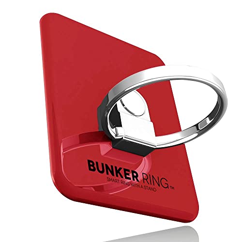 色：レッド BUNKER RING 3 (全5色) バンカーリング iPhone/iPad/iPod/Galaxy/Xperia/スマートフォン・タブレットPCを指1本で保持・落下防止・スタンド(レッド)