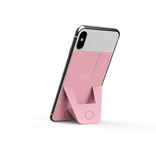 色：ピンク FoldStand phone スマホスタンド 折りたたみ 卓上 軽量 極薄 スマホホルダー スキミング防止カードケース スマホ スタンド 携帯スタンド 寝ながらスマホ スマホ立て スマートフォン