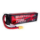 SANKAKU 7100mAh 3S RCリポ電池 11.1V 120Cソフトパック XT60コネクター付き 適用RCカータンク車用トラックバギーレーシングホビー