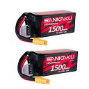 SANKAKU 2PCS 4S 1500mAh リポ電池 14.8V 120CソフトパックXT60コネクター付き適用 RC FPV ヘリコプタードローンクワッドコプターレーシングホビ