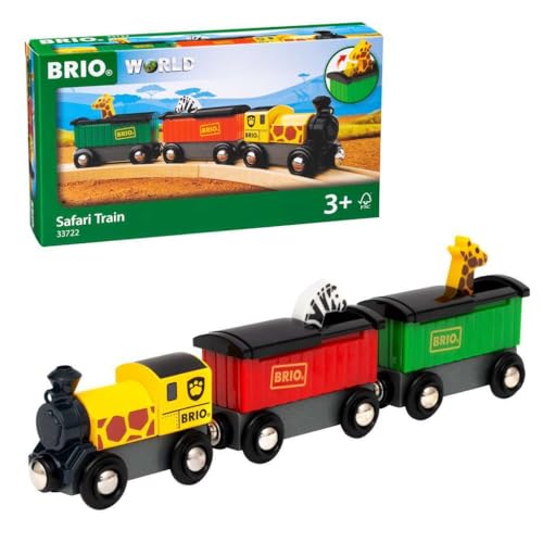 BRIO (ブリオ) サファリトレイン 33722 対象年齢 3歳* おもちゃ 玩具 木製おもちゃ 機関車 車両 プレゼント 誕生日/クリスマス