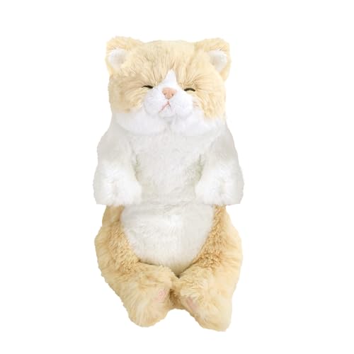 樂天商城 - サンレモン ひざねこ すやすや S CR 15*18*34cm ぬいぐるみ アニマル かわいい 猫 ネコ クリーム P-1383