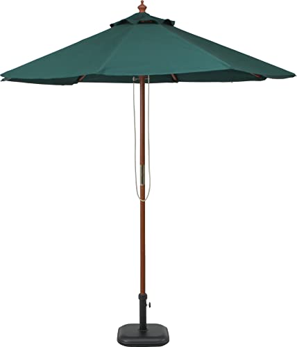 不二貿易 ガーデン パラソル 幅193*奥行193*高さ222* グリーン 日除け 木製 天然木 直径210cm 38696
