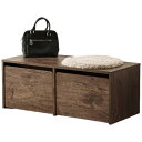 萩原 収納ベンチ 引き出し付き 簡易 デスク 子供部屋のおもちゃ入れに 耐荷重 80kg 頑丈 セット買い ブラウン 幅90 奥行40 高さ35 RBC-113...