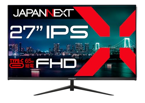 JAPANNEXT 27インチ モニター フルHD 1920x1080解像度 IPS ディスプレイ (/ USB-C 給電 (65W) / スピー..