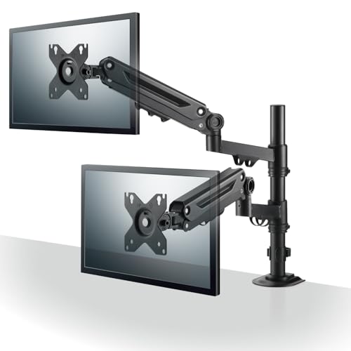 エレコム モニターアーム ディスプレイアーム ダブル ロング スプリング式 *40インチ対応 VESA規格対応 支柱 ブラック DPA-DSP01BK