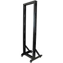 サイズ:42U StarTech.com 2ポスト オープンフレーム型サーバーラック(キャスター付き) 42U 耐荷重300kg(2)