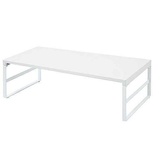 リヒトラブ パソコン台 モニター台 机上台 白 幅59*奥行25*高さ16cm ハイ 耐荷重15kg A7333-0