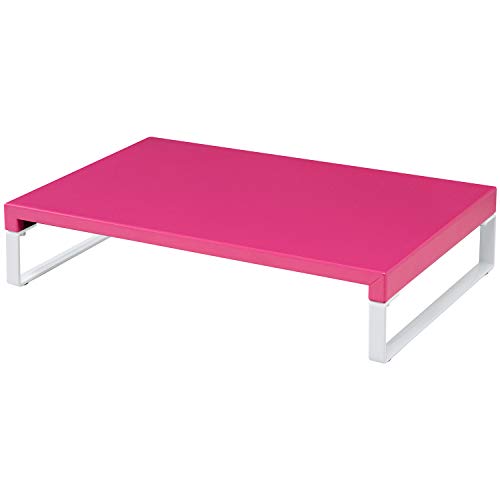 リヒトラブ パソコン台 モニター台 机上台 赤 幅39*奥行25*高さ8cm ロー 耐荷重15kg A7330-3