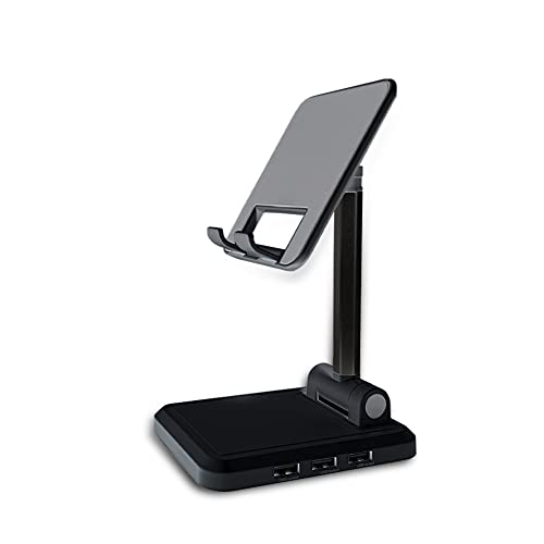 ATST-HUB1 BK スマホ&タブレット USBハブ付き折りたたみスリムスタンド