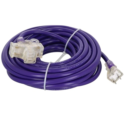 高儀(Takagi) M.M 作業用 カラー 延長コード ソフトタイプ 10m 3口 パープル TG-COD-1003PA 1500Wまで 125V 15A 3個口 3分配 紫 電源タップ トリプルタップ コンセント 電源ケーブル 延長ケーブル 電源コー