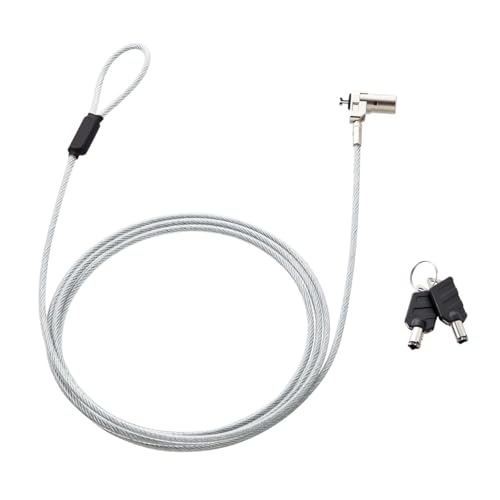 サンワサプライ セキュリティワイヤー 超小型シリンダ 対応スロット3*7mm(ケンジントンロック) ワイヤー長2m/ワイヤー直径4.4mm SLE-25S