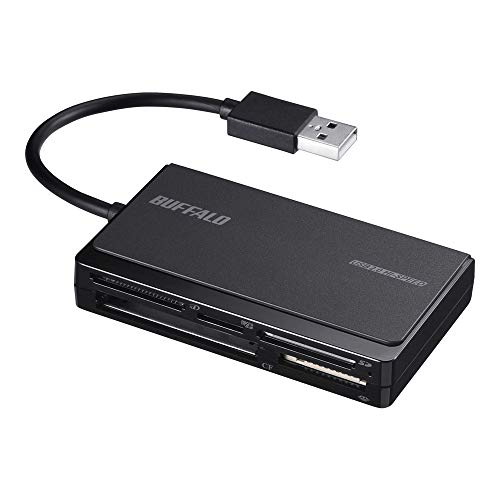色:ブラック バッファロー BUFFALO USB2.0 マルチカードリーダー UHS-I対応ケーブル収納モデル ブラック BSCR508U2BK