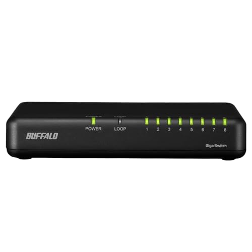 バッファロー 8ポート スイッチングハブ Giga プラスチック筐体 マグネット付属 壁掛け対応 電源外付け LSW7-GT-8EP/BK