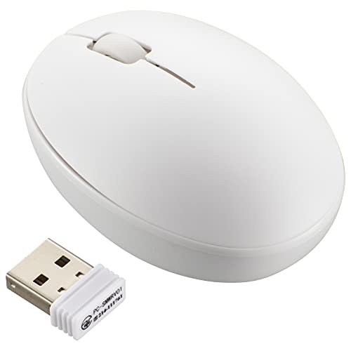 色:ホワイト オーム(OHM) 電機 静音ワイヤレスマウス BlueLED Sサイズ 抗菌 ホワイト PC-SMW01BS3SR-W 01-3981