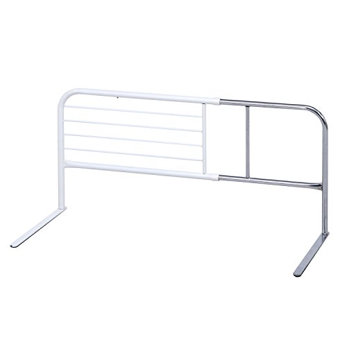 不二貿易 ベッドガード 転落防止 布団ずれ防止 幅95*120*奥行40*高さ45* ホワイト ハイタイプ 幅調整可..