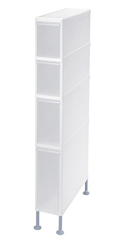 ライクイット ( like-it ) ランドリー収納 すき間 引出し スーパースリム 4段 (アジャスター付) 約幅15..