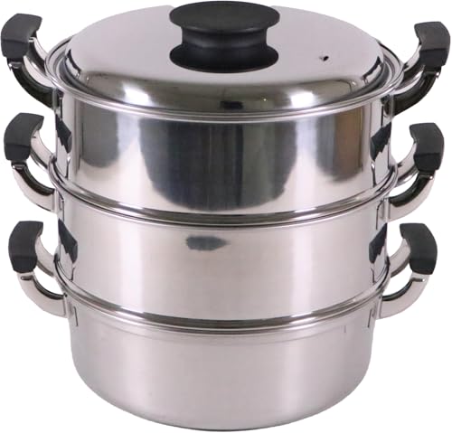 神子島製作所 桃印 18-0丸型蒸器 3段29cm