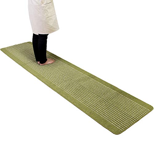 オカ 優踏生 洗いやすい キッチンマット 60*270 グリーン