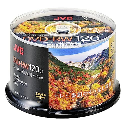 ビクター(VICTOR) JVC くり返し録画用 DVD-RW 120分 1-2倍速 50枚 ホワイトディスク VHW12NP50SC2
