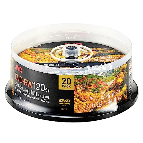 ビクター(VICTOR) JVC くり返し録画用 DVD-RW 120分 1-2倍速 20枚 ホワイトディスク VHW12NP20SC2
