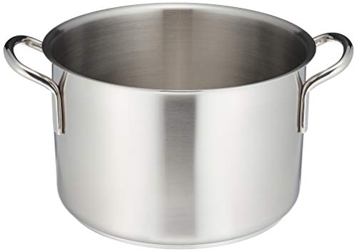 遠藤商事 業務用 ムラノ インダクション 半寸胴鍋 24cm (蓋無) IH対応 18-8ステンレス AHVA303