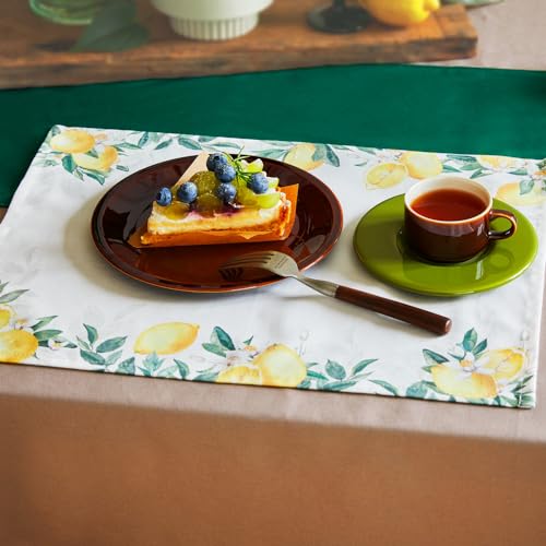 スタイルデコール(STYLE Decor) ランチョンマット 綿100% 2枚セット 洗える 布製 35*44cm スタンダード レモンツリー W2805210