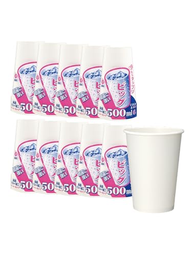 日本デキシー 紙コップ 16オンス 500ml ホワイト 6個入*10 両面ラミネート加工 ホット・コールド両用 使い捨て ペーパーカップ 日本製 エコノウエア KSSP16EW