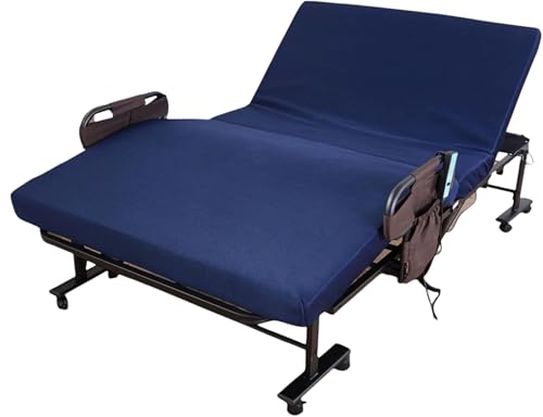 ビータ(Vita) 寝心地選べる折りたたみ電動ベッド ネイビー 長さ196cm*高さ63cm 床面高さ45cm 幅119cm ..