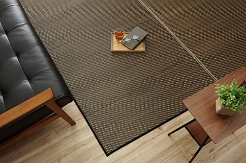イケヒコ い草ラグ カーペット 1.5畳 国産 Fソリッド ダークブラウン 約140*200cm 裏:ウレタン シンプ..