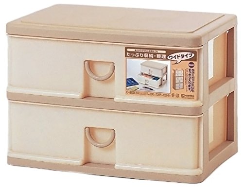 サンコープラスチック 小物収納2段 2ボックス エルピス 幅39*奥26.5*高26.4* ウォーム