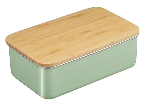 ののじ ステンレス ランチボックス レクタングル 電子レンジ 食洗機 対応 おしゃれでシンプルな弁当箱 天然木のフタ グリーン