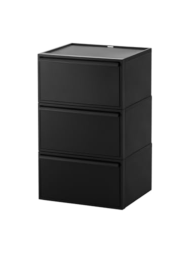 ライクイット (like-it) 収納ボックス クローゼットシステム ワイド (M) 3個組 オールブラック CS-DW2 ..