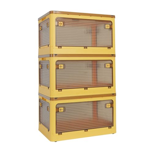 VECELO 収納ボックス 収納ケース 折りたたみ 蓋付き 積み重ね 全方向から取り出せる キャスター付き お..