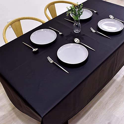サイズ：120cm×150cm スタイルデコール(STYLE Decor) テーブルクロス ラミネート ビニール 防水 北欧 おしゃれ 120cm*150cm 無地オックス・ブラック W4803900