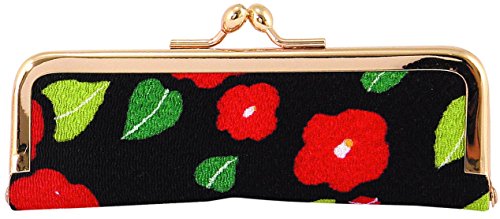 くろちく 印鑑ケース 花筐 椿 黒 朱肉付き 21206534(3.0)