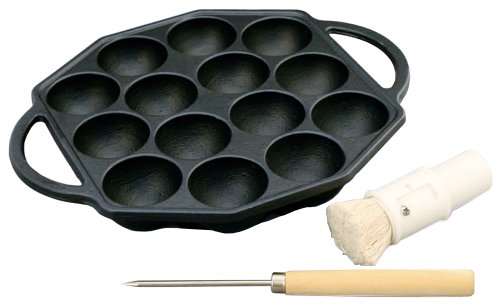 池永鉄工(Ikenaga Iron Works) たこ焼きプレート 14穴 油引き・ピン付き おやつグルメまんまるプレート..