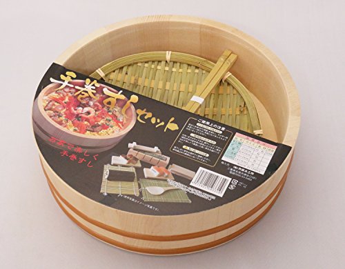 市原木工所 手巻き寿司 セット 寿司桶 27cm 3合用 P箍 直径27*H8.2cm ベージュ belugastore-10089833 BeLugastore サンプル画像2