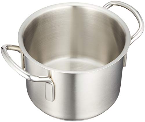 遠藤商事 業務用 ムラノ インダクション 半寸胴鍋 16cm (蓋無) IH対応 18-8ステンレス AHVA301