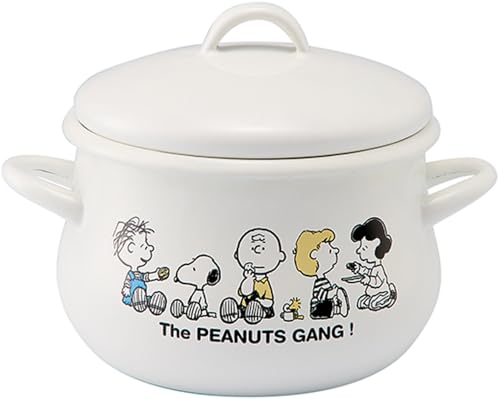 豊琺瑯 PEANUTS ホーロー両手鍋 ホワイト 16cm SNJ-2304