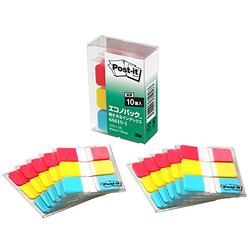 Label Paper - 3M ポストイット フィルム 付箋 インデックスシール イエロー 10枚*3パッド*10パック 6861S-1