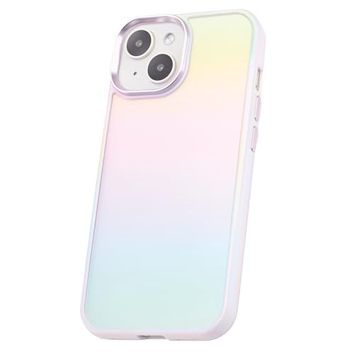 エレコム iPhone15 ケース &me オーロラ 可愛い おしゃれ ハイブリッド素材 四つ角エアークッション ストラップホルダー付属 ストラップホール付き ラベンダー PM-A23AHVCAPU