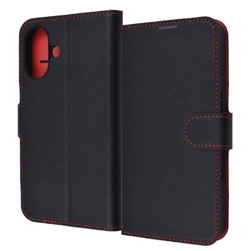 レイ・アウト iPhone 16用 Like standard 耐衝撃 マグネットベルト シンプル 手帳型レザーケース ブラ..